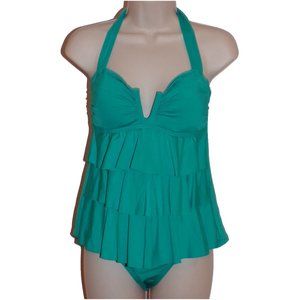 Calvin Klein green halter tankini